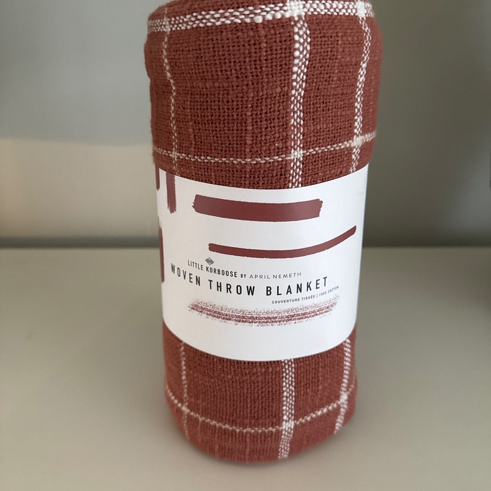 Brand New Little Korboose Cotton Woven Throw Blanket